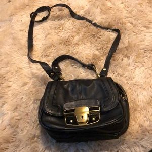 Black leather purse